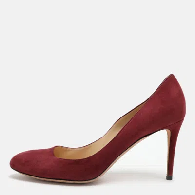 Pre-owned Jimmy Choo Burgundy Suede Pumps Size 39.5