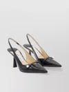 Jimmy Choo Amita 85 Patent Leather Slingback Pumps In Black