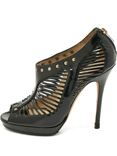 Pre-owned Jimmy Choo Caged Open-toe Pumps In Black