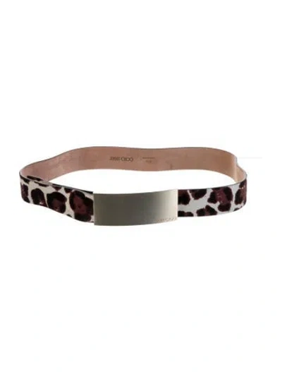 Pre-owned Jimmy Choo Calf Hair Waist Belt In Neutral