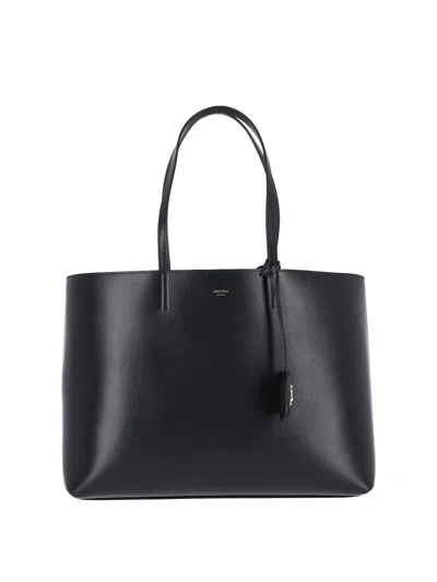 Jimmy Choo Calf Leather Mini Shoulder Bag With Brass Hardware In Black