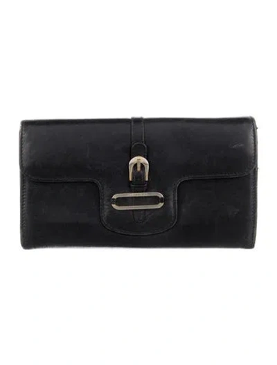 Pre-owned Jimmy Choo Calf Leather Wallet In Black