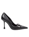 Jimmy Choo Scarlett Leather Lace-up Kitten Heel Pumps In Black