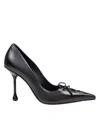 Jimmy Choo Scarlett Leather Lace-up Kitten Heel Pumps In Black