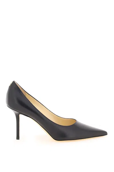 Jimmy Choo Calfskin Pumps With The Jc Emblem In Black