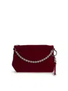 Jimmy Choo Callie Burgundy Velvet Bag In Dark Red