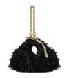 Jimmy Choo Callie Crystal-embellished Satin Clutch Bag In Black