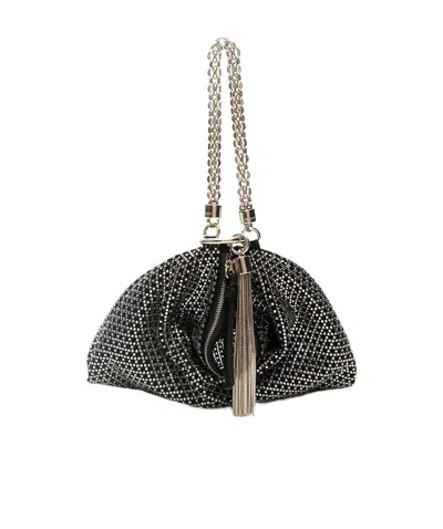 Jimmy Choo Callie Diamond Motif Crystal Hotfix Clutch In Black