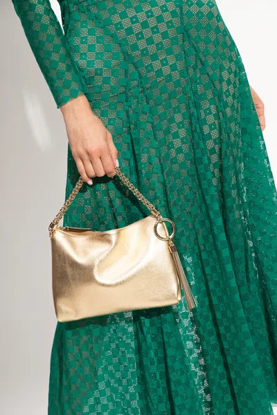 Jimmy Choo Callie Metallic Chain Top-handle Bag In Gold