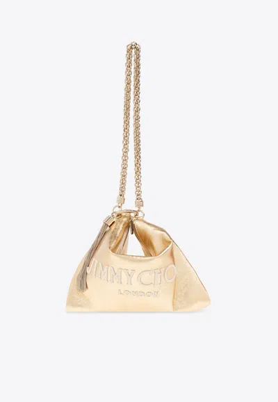 Jimmy Choo Callie Metallic Leather Shoulder Bag In Gold