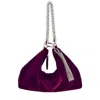 Jimmy Choo Callie Shimmer Suede Clutch Bag In Red
