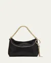 Jimmy Choo Callie Shimmer Suede Shoulder Bag In Black