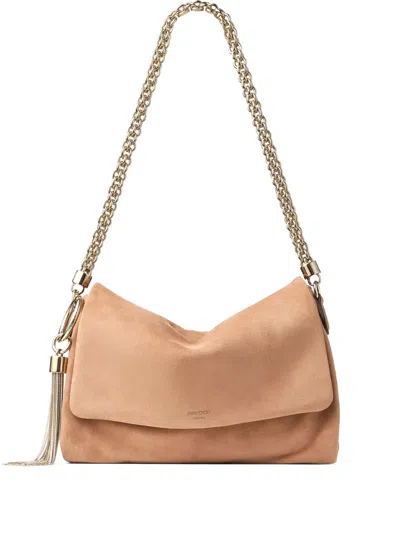 Jimmy Choo Callie Shoulder Bag In Neutral
