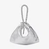 Jimmy Choo Callie Mea Shoulder Bag In Silver/silver