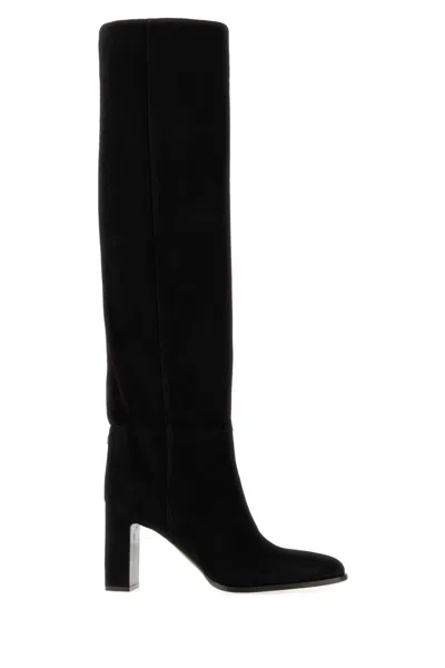 Jimmy Choo Caly Suede Ankle Boots With 8.5 Cm Heel In Black