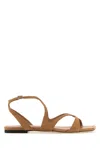 Jimmy Choo Camel Suede Ayla Sandals In Brown