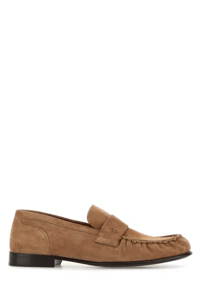 Jimmy Choo Camel Suede Ellis Loafers In Multi