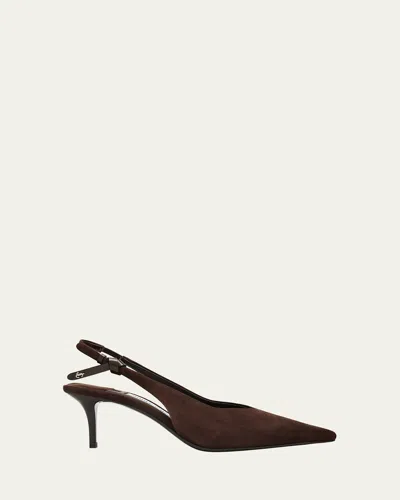 Jimmy Choo Camie 60 Suede Slingback Pumps In Brown