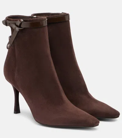 Jimmy Choo Camie 85 Suede Ankle Boots In Brown