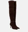 Jimmy Choo Camie 85 Suede Over-the-knee Boots In Brown
