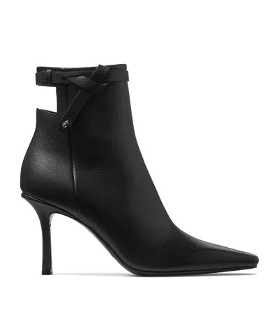 JIMMY CHOO CAMIE AB 80 LEATHER HEELED BOOTS