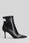 Jimmy Choo Camie Ab 85 High Heels Ankle Boots In Black Leather In Black