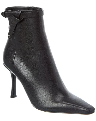 Jimmy Choo Camie 85 Cutout Leather Ankle Boots In Black
