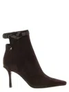 Jimmy Choo Suede Stiletto Ankle Boots With Pointed Toe In Brown