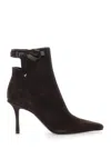 Jimmy Choo Camie Brown Ankle Boots With Knot Detail In Suede Woman In Black