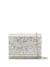 Jimmy Choo Candy Champagne Clutch Bag With All-over Coarse Glitter In Acrylic Woman