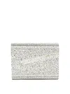 Jimmy Choo Candy Clutch Bag In Fabric With Glitter In Silver