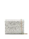 Jimmy Choo Candy Clutch Bag In Acrylic Fabric With Raw Glitter In Grey