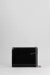 Jimmy Choo Glossy Chain Strap Rectangular Clutch Bag In Black