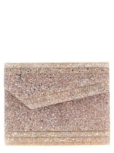Jimmy Choo Candy Clutch Pink In Gold