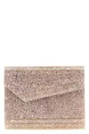 Jimmy Choo Candy Clutch Bag In Fabric With Glitter In Pink