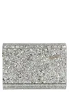 Jimmy Choo 'candy' Champagne Clutch Bag With All-over Coarse Glitter In Silver