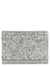 Jimmy Choo Candy Clutch Bag In Acrylic Fabric With Glitter In Metallic
