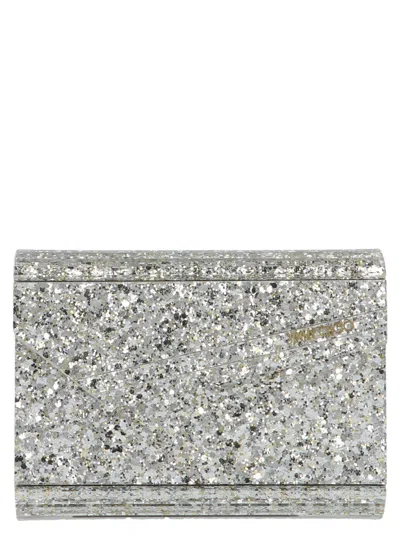 Jimmy Choo Candy Clutch Silver In Metallic