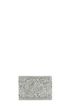 Jimmy Choo 'candy' Champagne Clutch Bag With All-over Coarse Glitter In Silver