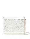 Jimmy Choo Candy Clutch Bag In Acrylic Fabric With Glitter In Gold