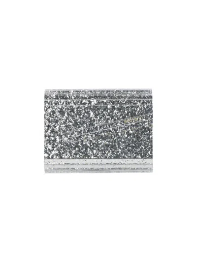 Jimmy Choo "candy" Glitter Pouch Silver