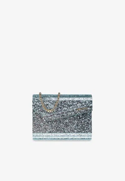 JIMMY CHOO CANDY GLITTERED CLUTCH BAG