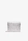 Jimmy Choo Acylic Clutch With All-over Glitter In Silver