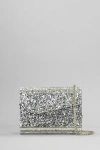 JIMMY CHOO CANDY CLUTCH IN PLATINUM ACRYLIC