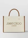 JIMMY CHOO CANVAS AVENUE SHOPPING BAG WITH LEATHER STRAP