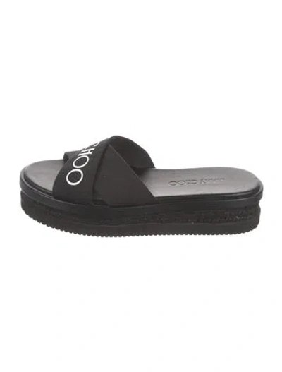 Pre-owned Jimmy Choo Canvas Graphic Print Espadrilles In Black