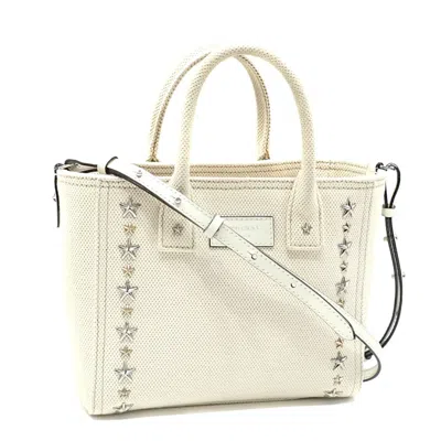 Pre-owned Jimmy Choo Canvas Handbag () In White