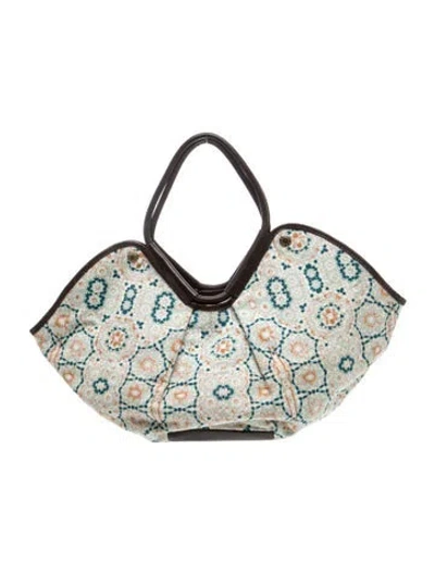 Pre-owned Jimmy Choo Canvas Hobo In Blue