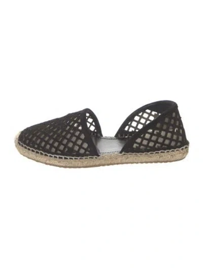 Pre-owned Jimmy Choo Canvas Lace Pattern Espadrilles In Black