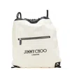 Jimmy Choo Canvas Leather Backpack In White